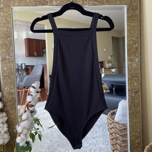 Black Open Back Bodysuit